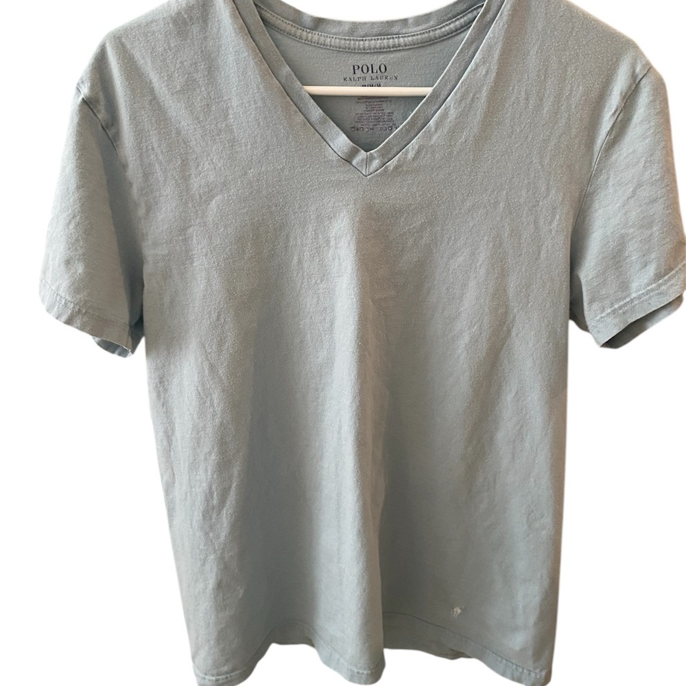 Men’s Baby Blue Polo by Ralph Lauren V Neck T Shirt M